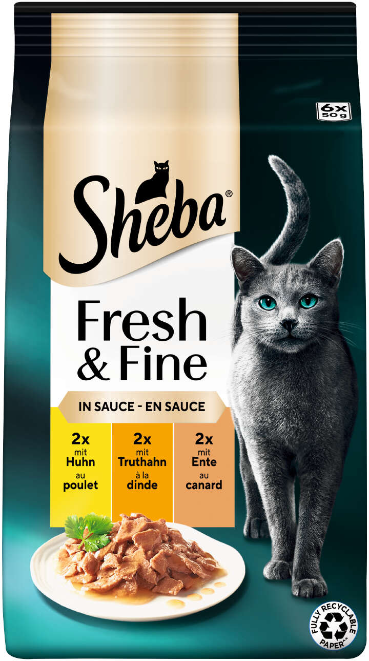 Sheba Katzen-Nassfutter Fresh+Fine in Sauce Huhn+Truthahn+Ente